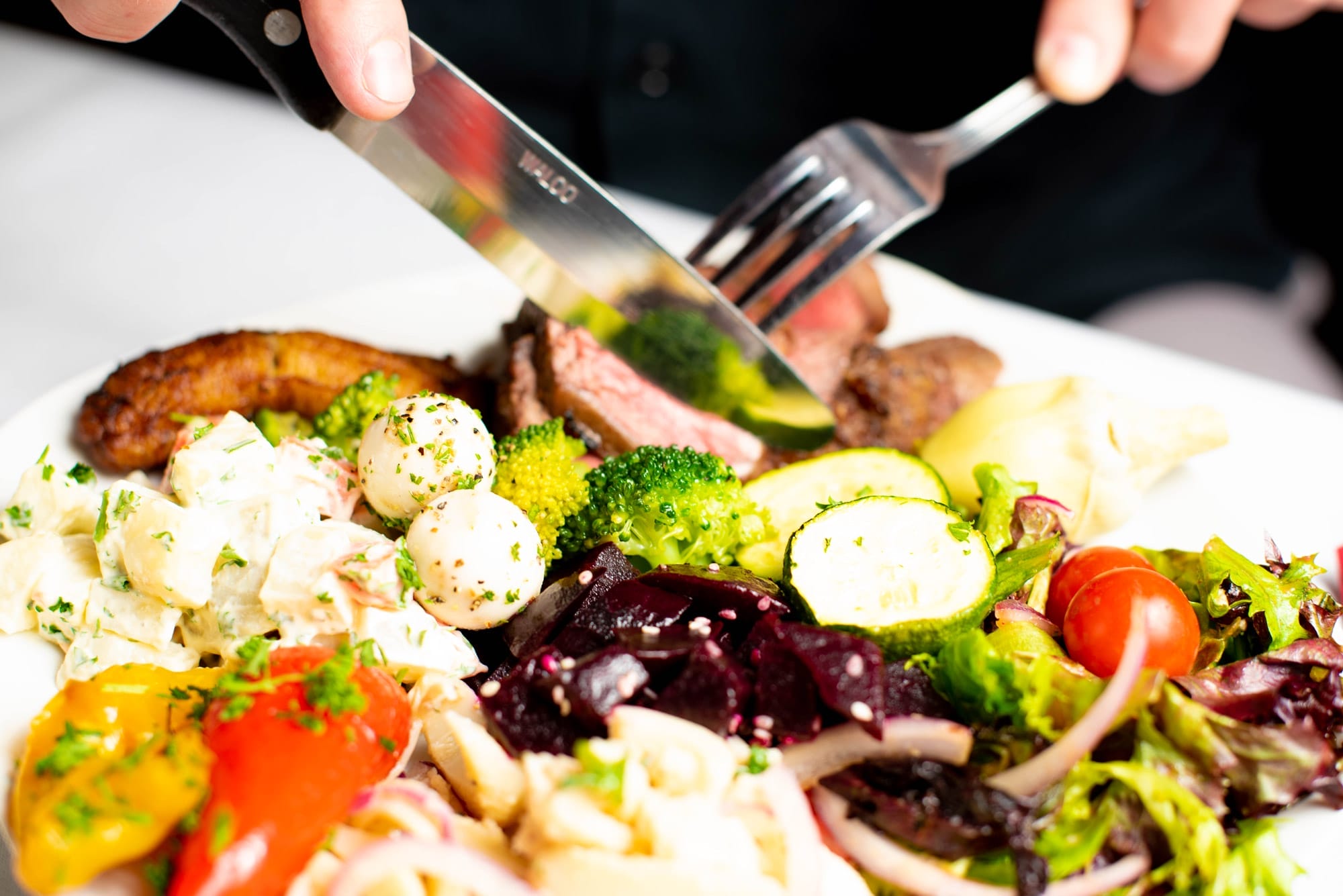 close-up of a plate full of authentic Brazilian food