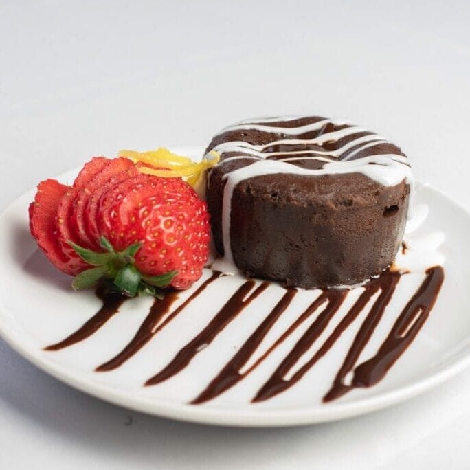 warm molten chocolate cake